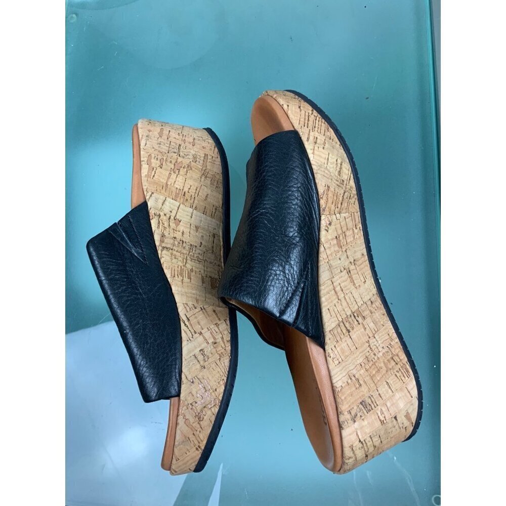 Gentle Souls womens shoes casual backless toeless black grained leather - Picture 5 of 5